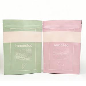 Custom Printing Logo Biodegradable Pla Tea <b>Bag</b> Paper <b>Bag</b> Doypack Resealable Food <b>Bag</b> for Sugar Snacks Kraft Paper <b>Packaging</b> <b>Bag</b> - Product Image 2