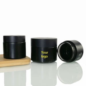 Custom Luxury Empty Skincare Cosmetic Jar Face Cream Container 30g 50g 100g Matte Black Glass Cosmetic Jar With Lids - Product Image 6