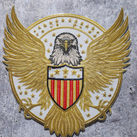 Haute qualité majestueux aigle vol crête broderie emblème presse à chaud patchs de broderie