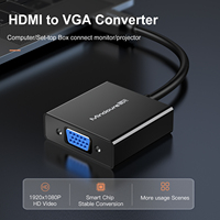 Mindpure HDMI zu VGA Konverter 1080P 60Hz Algoltek AG6201 IC mit 5V 2A Stromversorgung und Audio-Kabelanschluss für PS4 Smart Box Projektor