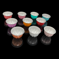 Capsules de café vides en aluminium de 38 ml en forme de pétale - Dosettes de café colorées de qualité alimentaire, vente en gros OEM pour machine à café