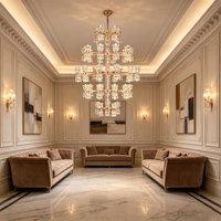 Lustre moderne en cristal K9 pour escalier de villa, salon, hôtel, club-house, hall d'entrée, lampe suspendue de luxe