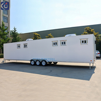 Grande remorque alimentaire mobile, camion de restauration rapide avec cuisine complète, grande remorque avec salle de bain, conteneur de bureau, salon, bar