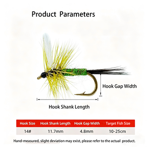 Moscas Secas de Eneuoptera WY670 # 14 Moscas de Pesca Atadas a Mano para Trucha, Panfish y Lubina Pequeña - Product Image 5