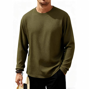 T-shirt léger à col ras du cou et manches longues pour homme, collection sports de plein air, nouvelle texture nid d'abeille séchage rapide printemps 2026 - Product Image 1