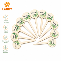 Étiquettes pour plantes en bois de pin naturel, design « Regardez-moi grandir », marqueurs de jardin écologiques en bois pour la décoration intérieure des plantes succulentes
