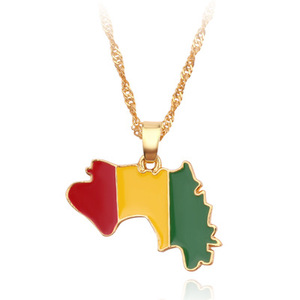 Collar con colgante con bandera del país de Guinea, Guinea, liberiana - Product Image 3