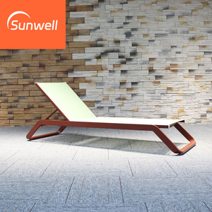 Chaise longue de <span class=keywords><strong>plage</strong></span> et de piscine en aluminium empilable, durable et confortable, avec tissu d'extérieur – Vente en gros - Product Image 5