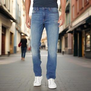 กางเกงยีนส์ขาตรงสำหรับผู้ชายกางเกงยีนส์ขาตรงแบบเรียบสีดำมีรอยขาดกระดุมประดับคริสตัลสำหรับผู้ชายสไตล์วินเทจของ Y2K - Product Image 1