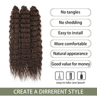 Pour Crochet Twist Synthétique Haute Température Double Trame Faite à la Machine 22 Pouces 300g 3 Pièces/Lot # 1B # Extensions de cheveux ondulés 4 BUG2 pour tresses