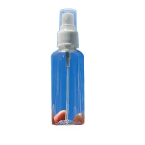 Bouteilles de pulvérisation d'alcool transparentes de 60 ml, bouteilles médicales PET