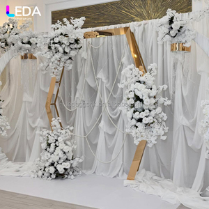 Arco Dorado LEDA para Decoración de Fiestas, Arco de Acero Inoxidable Brillante con Espejo para Fondo de Escenario de Boda - Product Image 2