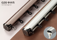 Rail de rideau compact en aluminium silencieux, robuste et silencieux, avec glissières en téflon, installation facile pour la maison et l'hôtel