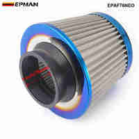 Filtro de Aire para Motor de Acero Inoxidable EPMAN, 3 Pulgadas, Redondo, Cónico, Universal, Kit de Admisión de Aire Frío, Filtro de Cono, Color Azul Quemado, EPAF76NEO