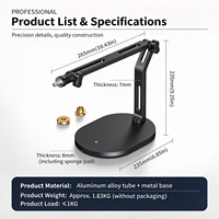 Support de microphone de bureau réglable en métal Rayco PC22, bras articulé à 180 degrés, pince pour micro, adaptateur 3/8"-5/8" compatible avec MV7X SM7B
