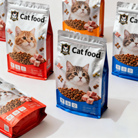 Sachets personnalisés à fond plat en Mylar de 1 kg, 2 kg, 3 kg, 5 kg, 10 kg, 15 kg, 20 kg pour aliments pour animaux de compagnie, emballage en vrac pour aliments pour chats