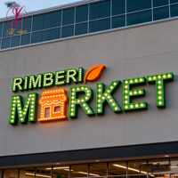 Enseigne lumineuse LED 3D avec logo de marque, style publicitaire rétro américain, pour extérieur, cinéma, affichage de devanture de magasin
