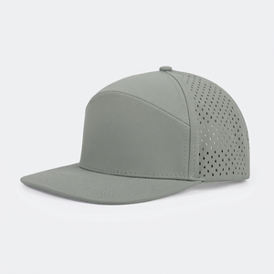 Snapback Performance Hat <b>Laser</b> Cut Perforated Hole Cap Polyester Spandex Water Resistant Golf Sport Hat Solid Color Blank Gorras - Product Image 1
