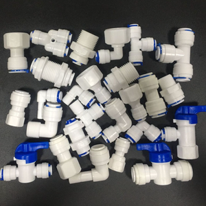 Reverse Osmosis Hose Connection Quick Coupling 1/4" 3/8" Stem L Straight Tee RO Water Aquarium Plastic Pipe Fitting