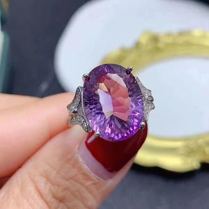 Diskon besar <span class=keywords><strong>Dubai</strong></span> Dainty 925 perak murni berlapis emas mawar alami Amethyst desain baru harga yang baik cincin bunga untuk anak perempuan - Product Image 4