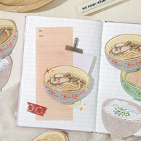 30 pièces par paquet de notes autocollantes, série Late-Night Noodle Shop, décorations et notes pour agenda, notes autocollantes pour la prise de notes