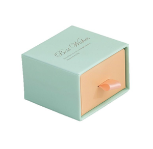 Boîte cadeau à bijoux écologique haut de gamme avec couvercle coulissant, design carré, carton rigide épais, ruban satiné, impression couleur - Product Image 1