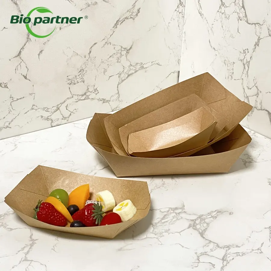 BM1-Caja desechable para llevar sushi, embalaje de alimentos, bandeja de papel kraft, color rojo y blanco, 3 lb, 5 lb, 10oz
