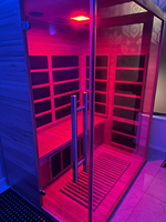 Panneaux en bois massif électriques à infrarouge lointain et lumières LED pour éclairage de sauna intérieur moderne à usage domestique