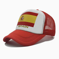 Schneller Versand 2026 Spanien Fußballteam Anfeuernde Fan-Kappen Atmungsaktive 5-Panel Trucker-Mütze Fußball-Fan-Accessoires