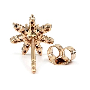 Hong Kong En Gros Court Délai D'exécution De Haute Qualité 18k Solide Or Rose Véritable Diamant Petit Causal Semi Mount Boucle D'oreille pour les Femmes - Product Image 3