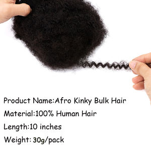 KAMA 100% Cabello humano Dreadlock Extensión Loc Extensión Afro Kinky Cabello humano Crochet para trenzas Locs Reparación - Product Image 2