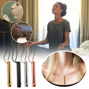 Breathing Necklace Adjustable Breathing Relieve <b>Ornament</b> Stainless Steel Decompression Jewelry - Product Image 4
