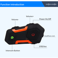Casque de moto Eurofone V3 PLUS pour interphone, étanche IP67, 3 casques, appairage de 2 motards, 1200M
