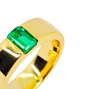 UM Jewelry Modern 925 <b>Silver</b> <b>Emerald</b> Cut Zircon <b>Ring</b> 18K Gold Plated Unisex Daily Wear Wedding Anniversary Gift Party - Product Image 4