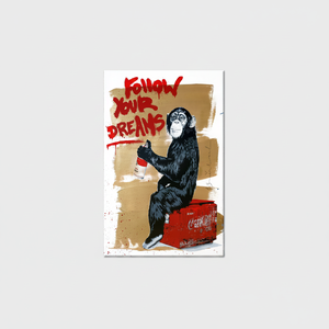 Charme du graffiti urbain : Impression sur toile de Banksy Monkey, TOILE ENVELOPPEE - Product Image 2