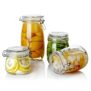 Barattolo di <span class=keywords><strong>vetro</strong></span> trasparente da 16 once 500ml con parte superiore a Clip per inscatolamento di alimenti e sottaceti conservazione del miele - Product Image 3