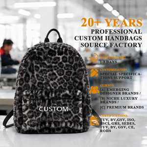 <span class=keywords><strong>Sac</strong></span> <span class=keywords><strong>à</strong></span> <span class=keywords><strong>dos</strong></span> vintage en fausse fourrure pour <span class=keywords><strong>femme</strong></span>, personnalisable en gros, avec doublure en polyester, fermeture éclair étanche et design portable - Product Image 2