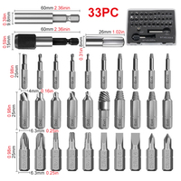 Kit d'extraction de vis cassées 33 pièces, jeu d'embouts pour retirer les boulons endommagés et usés avec porte-embouts magnétique pour la réparation du métal et du bois