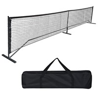 Filet de tennis mobile simple et détachable pour extérieur, avec poteau standard de 6,7 m (22 pieds)