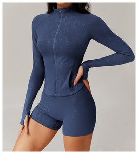 Chaud or séchage rapide serré course <span class=keywords><strong>blazer</strong></span> respirant <span class=keywords><strong>nu</strong></span> sentiment entraînement Fitness Yoga manteau femmes sans couture Yoga veste - Product Image 3