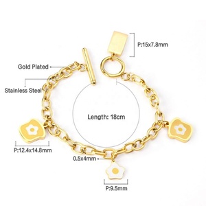 Bracelet unisexe à maillons en acier inoxydable 316 plaqué or 18 carats avec breloque œuf au plat émaillé, certifié – Nouvelle collection de bijoux personnalisés en promotion - Product Image 5
