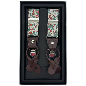 Conjunto de Corbata de Moño y <span class=keywords><strong>Tirantes</strong></span> para Hombre, de Algodón, <span class=keywords><strong>con</strong></span> Estampado Floral Personalizado, Popular - Product Image 2