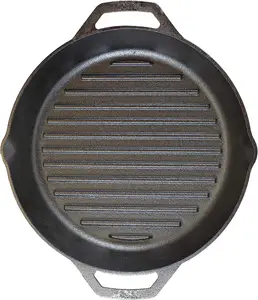 OEM ODM調理器具グリルパン鋳鉄魚フライパンプレシーズン12 "焦げ付き防止鋳鉄パン