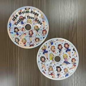 Sacchetti Mylar a Forma di DVD Cali Circle Personalizzati, Resistenti all'Umidità, 3.5g, con Strato Olografico in Alluminio, Tasse USA Incluse per Integratori Quotidiani - Product Image 1