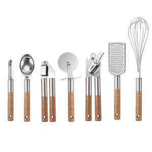 Presse-ail en bois Manjia, ouvre-boîte, ustensiles de <span class=keywords><strong>cuisine</strong></span> en acier inoxydable, ensemble d'accessoires de <span class=keywords><strong>cuisine</strong></span> - Product Image 1