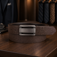 Ceinture pour homme en cuir PU de haute qualité, motif embossé élégant, sangle entière avec boucle en alliage rotative.