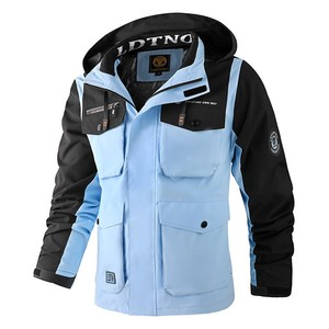 Chaqueta Parker para exteriores para hombre, abrigo de ocio para primavera y otoño, cuello levantado, impermeable, Invierno transfronterizo, con capucha para comercio exterior - Product Image 1