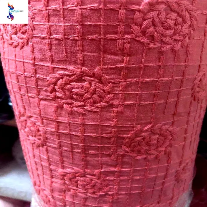 ホット販売コットンボイル刺繍生地在庫中国