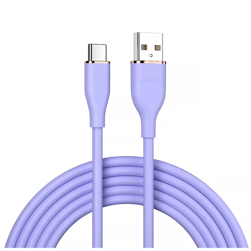 2022 Macaron Silicone 6A Usb Type c Cable Super Quick Charge Usb 66W Fast Charging Mobile Phone Data Cable For iPhone Samsung