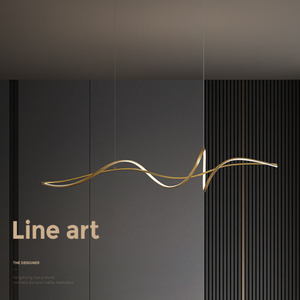 Lampadario per Sala da Pranzo, Lampada a Sospensione Lineare Italiana con Effetto Soffice, Illuminazione Decorativa di Lusso Dimmerabile a Striscia Lunga - Product Image 5